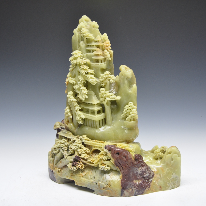 青田石雕摆件 山水《人间仙境》 馈赠佳品