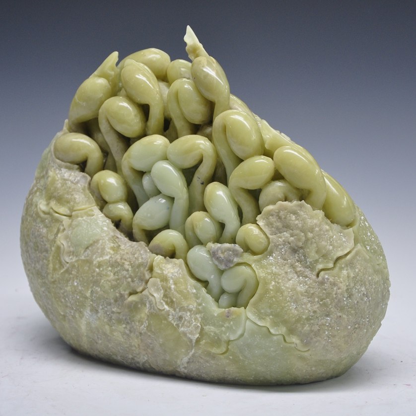 青田国石 豆芽《生机勃勃》《蒸蒸日上》居家摆放