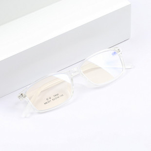 高清防蓝光透明白框老花镜女时尚TR90眼镜框75老人眼镜200度500度