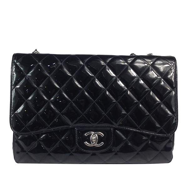 【9.5】chanel/香奈儿 黑色单翻盖cf漆皮链条包