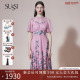 SUSSI/古色24夏商场同款刺绣减龄仙女温柔短袖连衣裙女