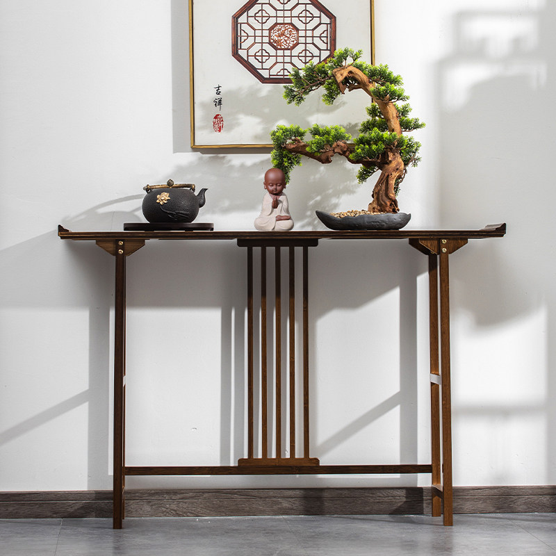 新中式玄关桌靠墙桌子佛龛小条案窄长条实木桌供桌客厅条案