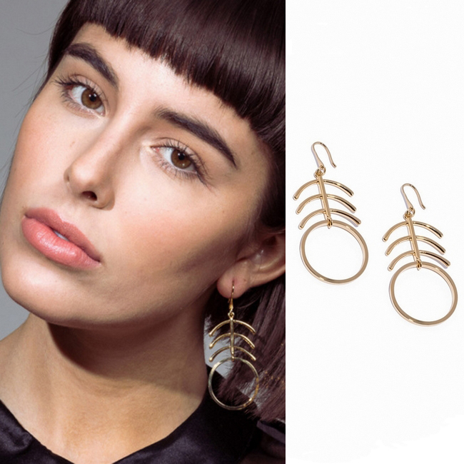 欧美时尚高端订制珠宝 INS网红潮热 气质百搭独特造型金色耳环