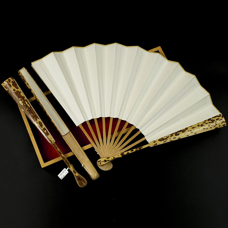思美人折扇扇子10寸梅妃宝瓶头空白苏工扇面文玩扇中国风古典扇