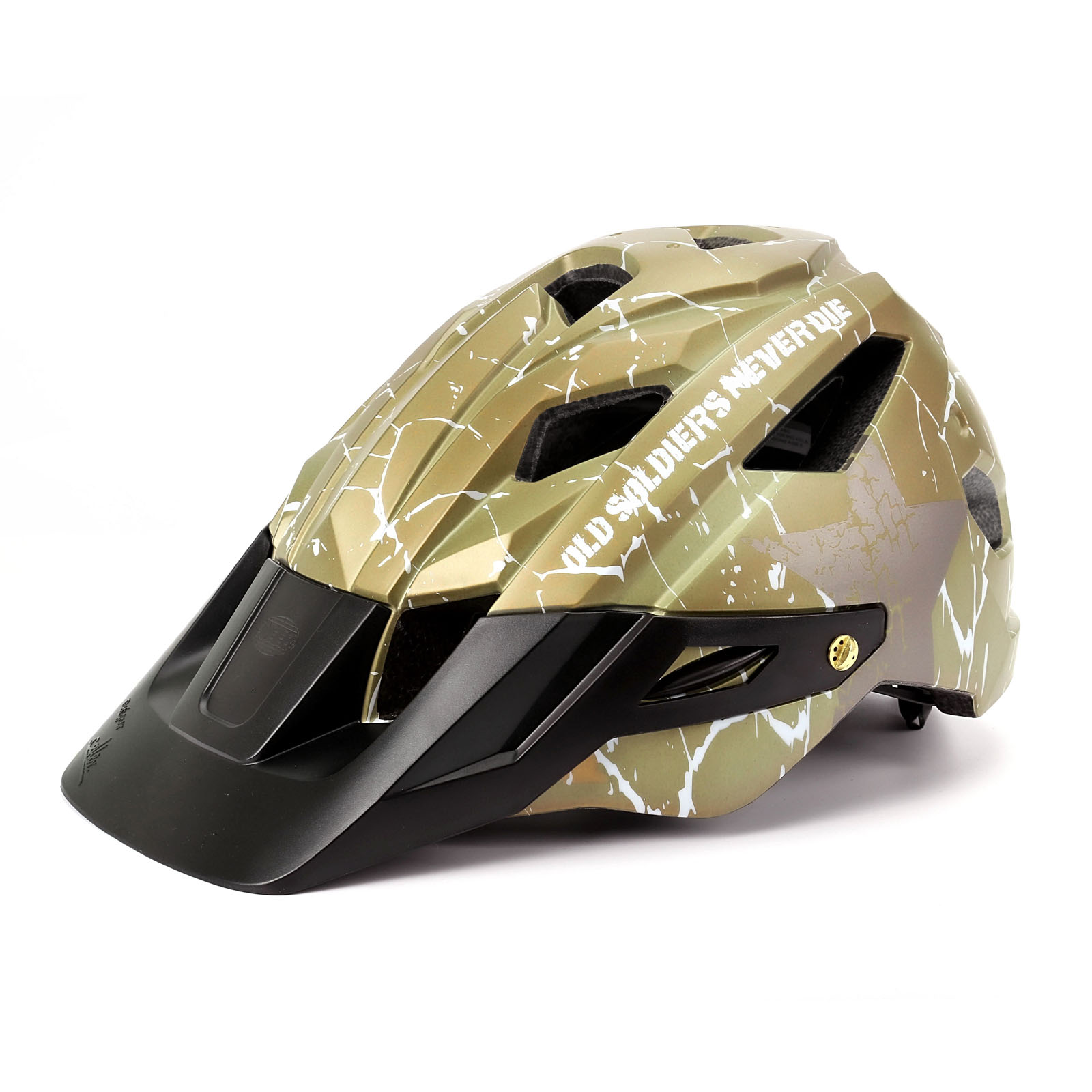 BATFOX自行车头盔MTB山地车一体成型骑行头盔带警示灯安全头盔