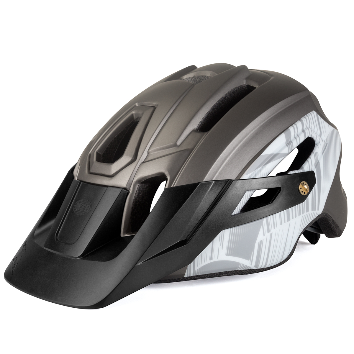 BATFOX自行车头盔MTB山地车一体成型骑行头盔带警示灯安全头盔