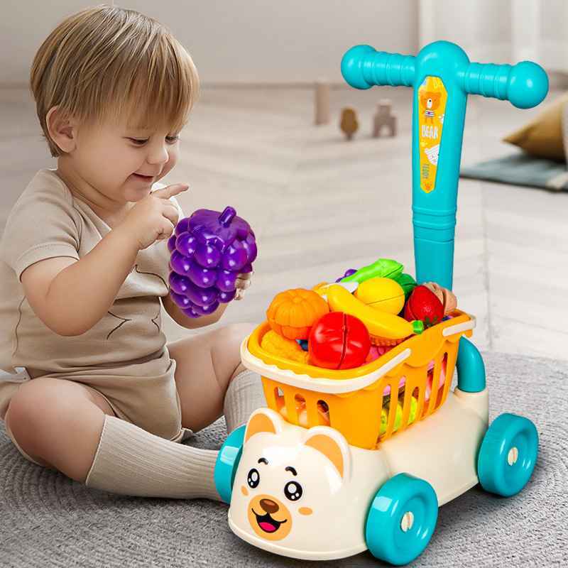 儿童玩具4-6模拟超市购物推车宝宝早教水果切切乐幼儿园玩具