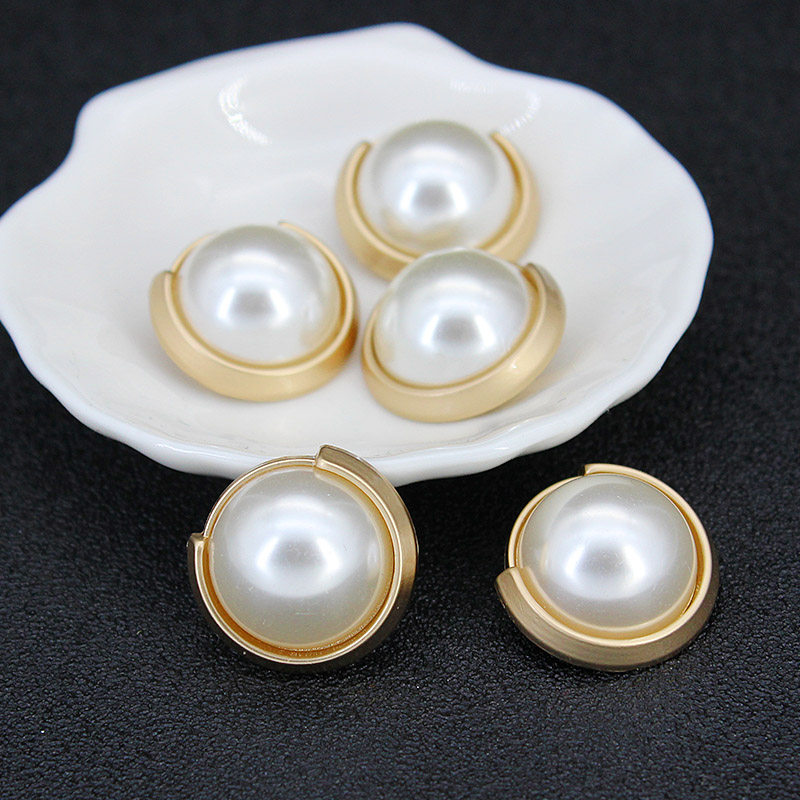 珍珠纽扣子圆形百搭大衣上衣女外套毛衣开衫钮扣高档装饰扣配件