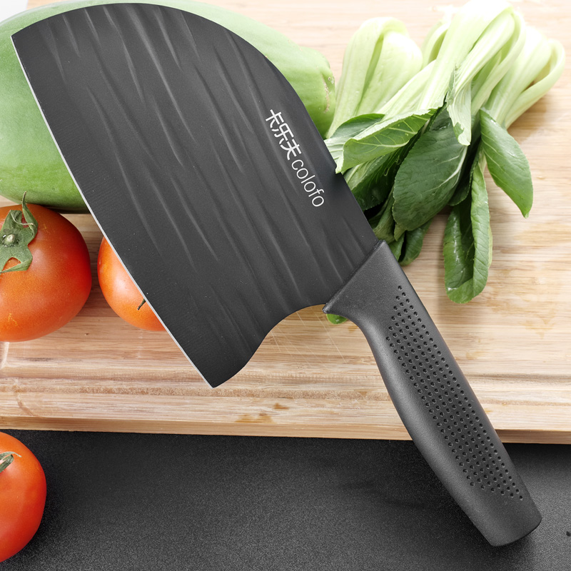 黑色菜刀扎纹菜刀不锈钢家用厨房刀具小切片切菜切肉刀不能砍骨头
