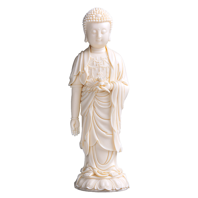 林建胜 省工艺美术大师手签版《阿弥陀佛》德化白瓷摆件