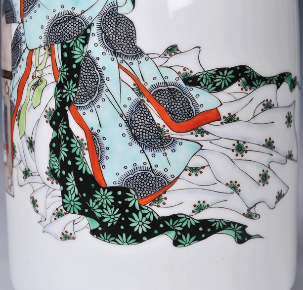 景德镇中青年陶瓷艺术家作品 江亚彬 古彩人物花瓶