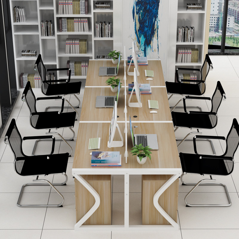 多人办公桌4人位职员屏风卡座2/6四人六人工位简约现代隔断桌子优惠券