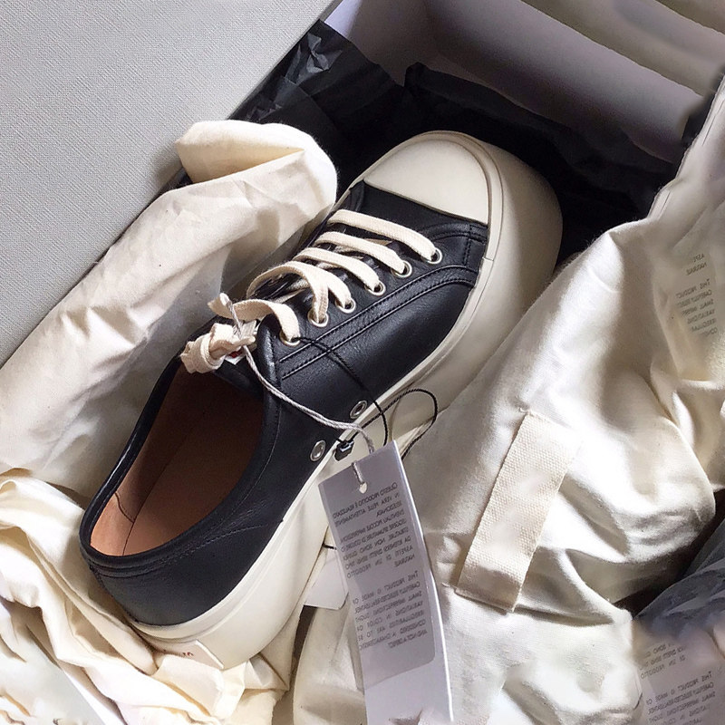 张小白_mona张绮贤同款2020春款厚底小白鞋女松糕女鞋大头鞋阿希哥