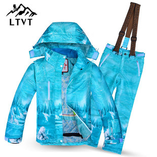 LTVT清仓儿童滑雪服套装冬季男童女童大童韩版潮单板双板防水加棉