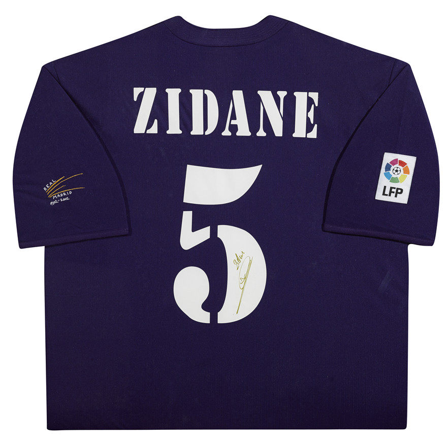 【权威提供】齐达内 亲笔签名 01-02赛季皇马百年客场球衣