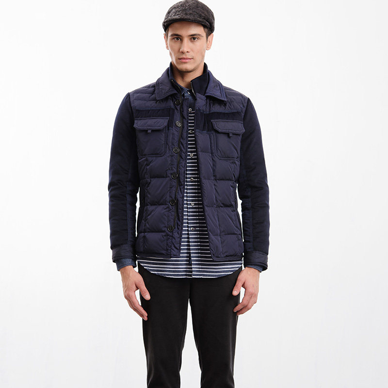 波顿2021秋冬季新款白鸭绒羽绒服中老年男士爸爸装加厚保暖