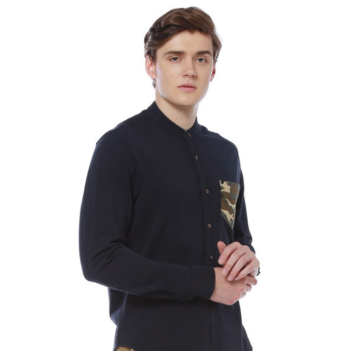 波顿boton春季纯色方领长袖男衬衫男士波顿衬衫口碑好店