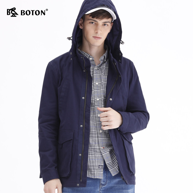 boton/波顿男装春秋新款男士中长款棉服休闲夹克外套mj875319