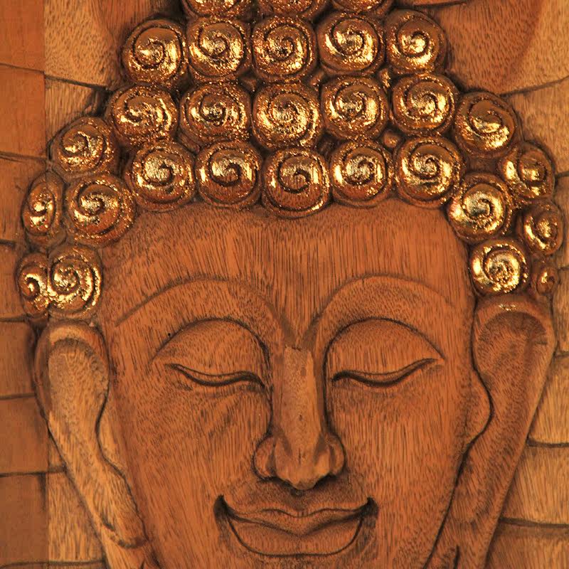 泰国老柚木艺术雕刻佛像 九龙佛 来自佛教之国泰国 虔诚信仰