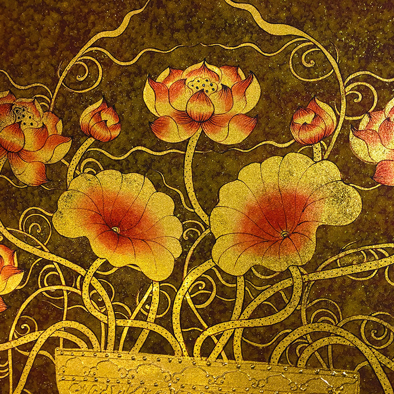 宽120高100cm 泰国手绘金箔画 泰国高端餐厅酒店会所 家居装饰