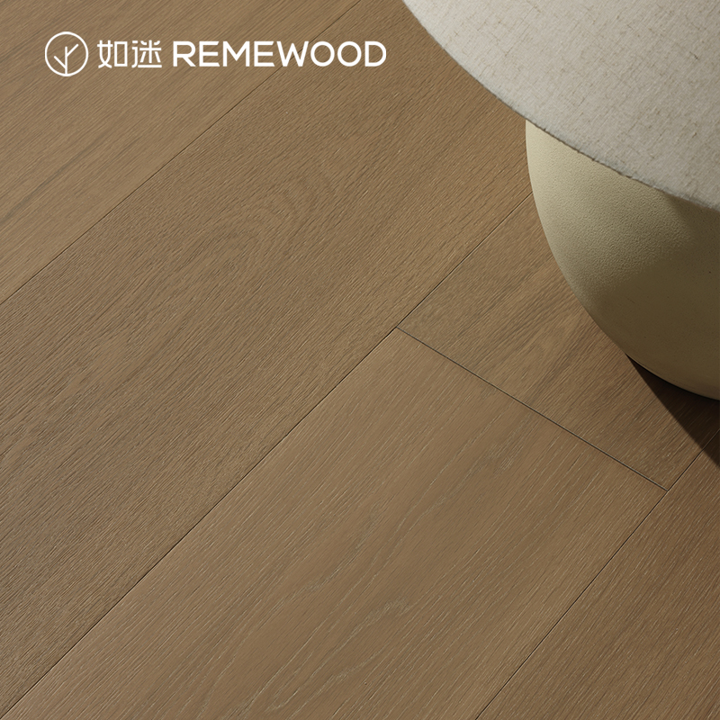 REMEWOOD欧洲橡木棕色长板全桦环保基材实木复合地暖地板15mm家用