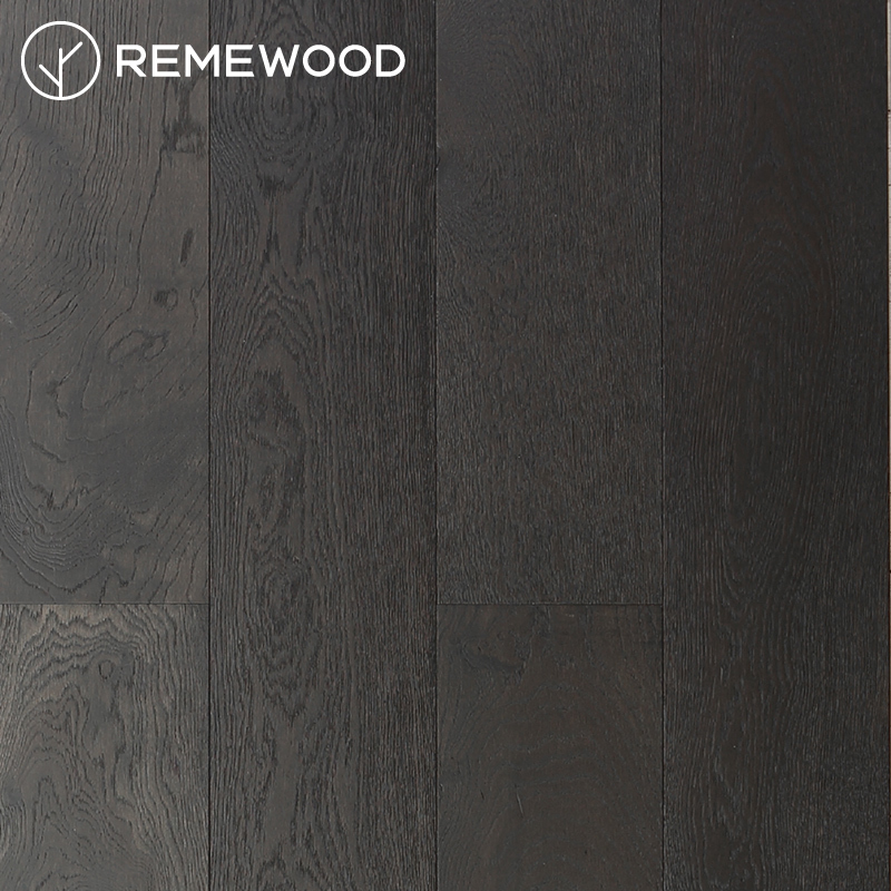 REMEWOOD欧洲橡木深黑色超长三层实木复合地板F4星环保锁扣木地板