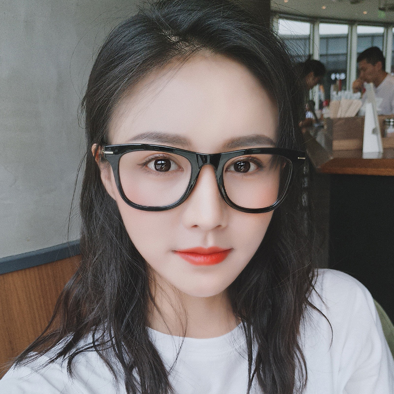 超轻tr90复古方框黑框眼镜女大框显瘦防蓝光眼镜配度数近视眼镜男