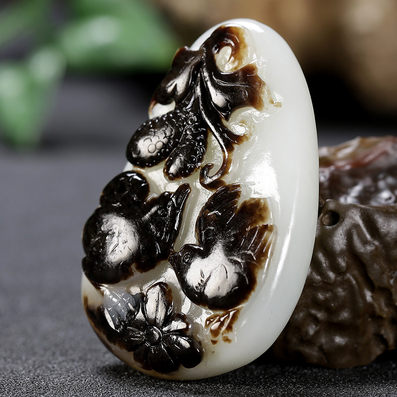 【安居乐业】黑糖 和田玉俏色挂件 50.94克