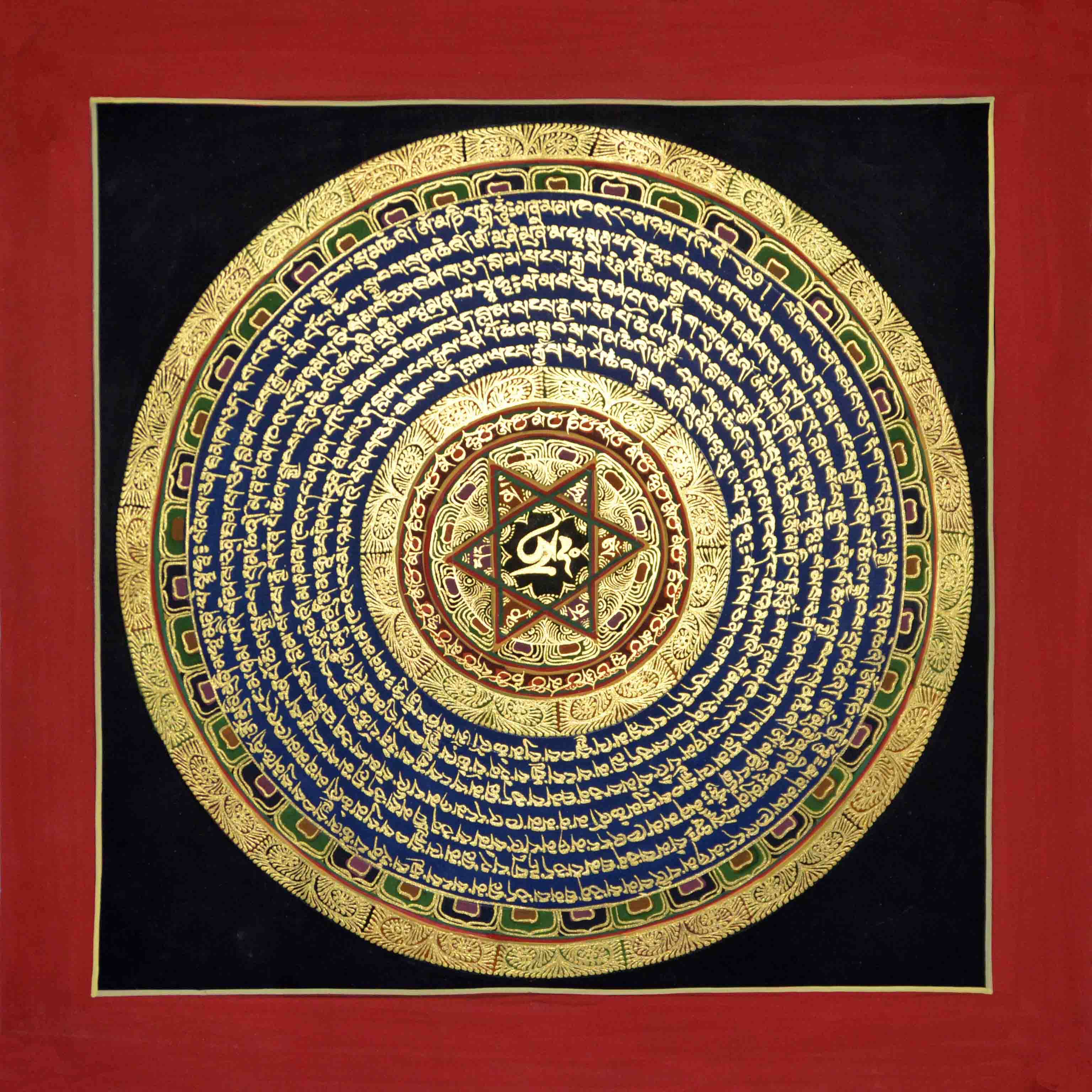 尼泊尔唐卡画师 chandva lama 《招财经文》坛城