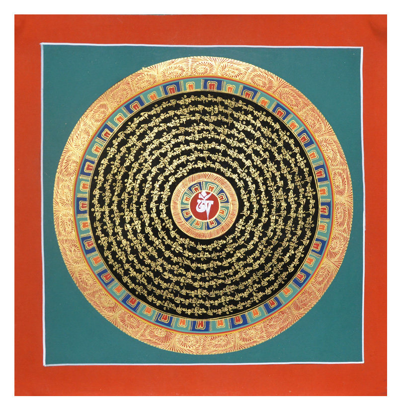 尼泊尔唐卡画师 man baha lama 《招财经文》坛城