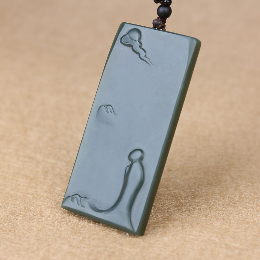 工艺美术大师王晓义作品 精雕和田玉悟道挂件25.29g xy265