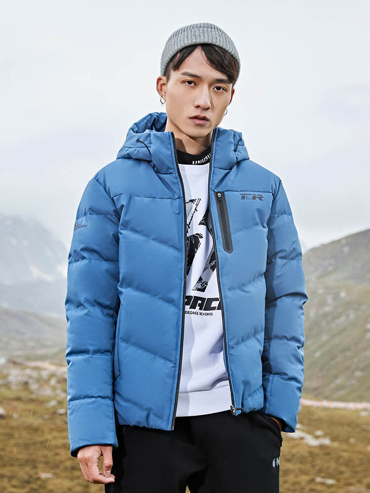 361运动羽绒服男短款连帽蓝官网正品2020新学生加厚保暖运动外套