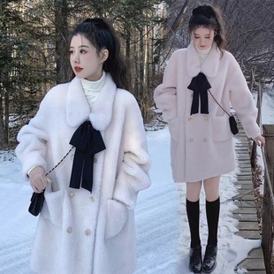 孕妇羊羔毛外套女秋冬季2022年新款加绒加厚宽松韩版孕期外穿大衣