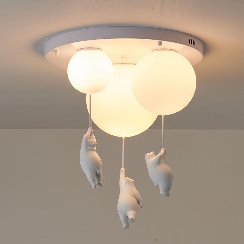 创意儿童灯北欧儿童房男女孩卧室灯现代卡通萌卡网红小熊气球吊灯