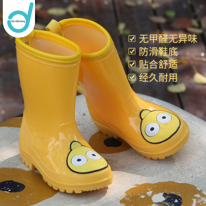 儿童雨鞋男童女童中筒防滑雨靴中小童水鞋宝宝护脚胶鞋卡通雨鞋