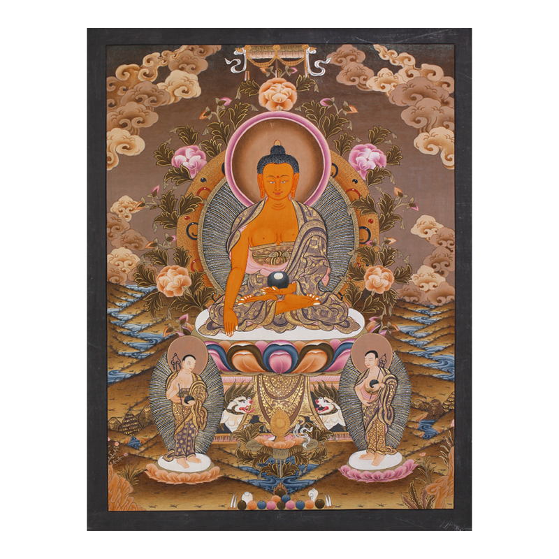 净土结庐 彩绘释迦摩尼唐卡画 34.5*46cm 1026-040