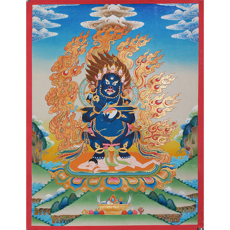 净土结庐 藏传佛教手工唐卡彩绘宝帐怙主20151026-217