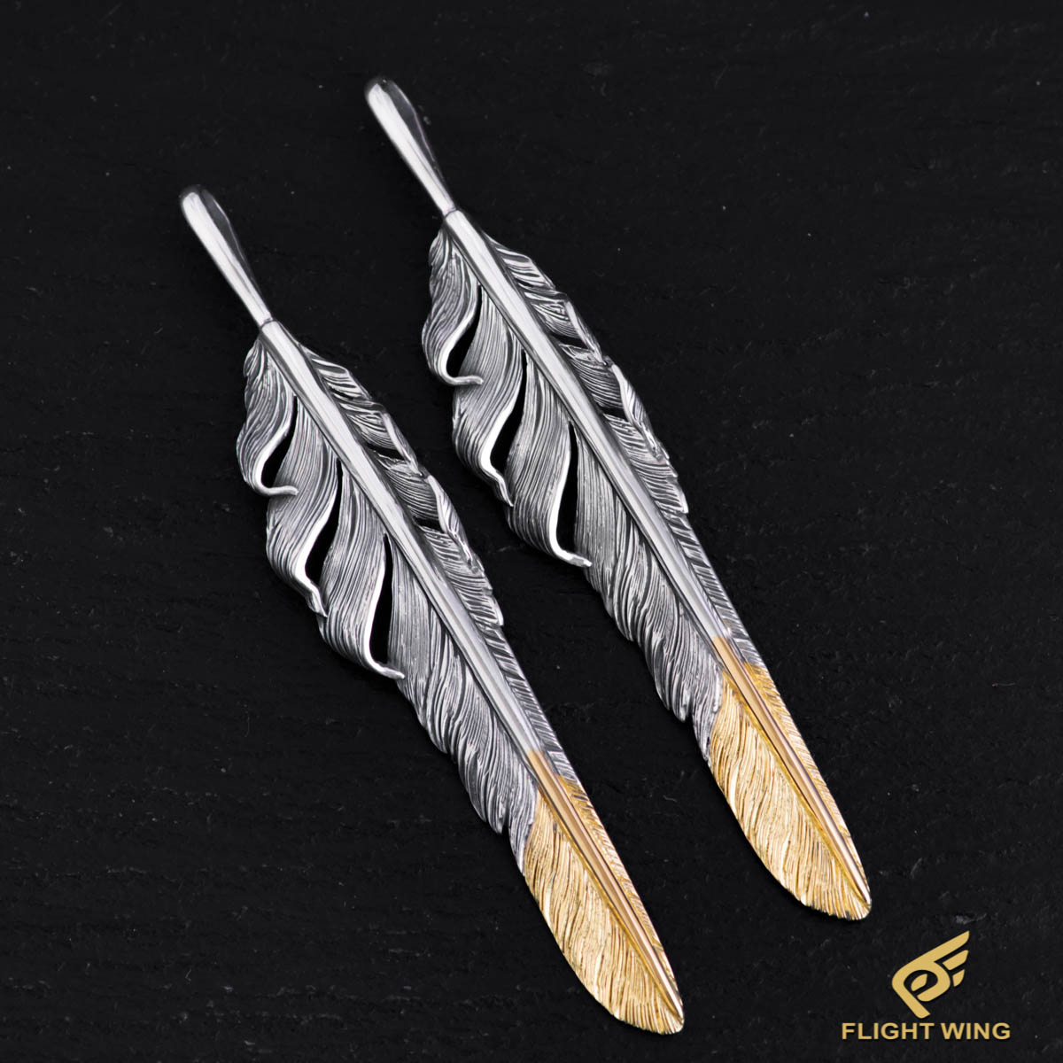 horizonbluehb签约官方代理先金风切羽毛项链吊坠男女