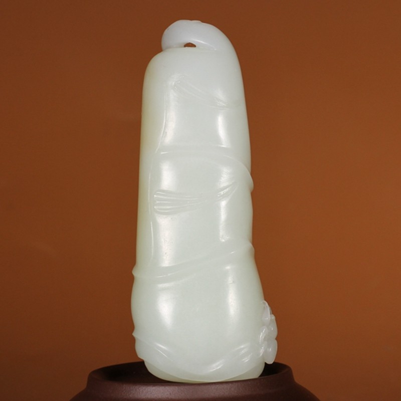 省级玉雕大师【朱新波】作品 和田玉羊脂玉把件节节高 169.2克