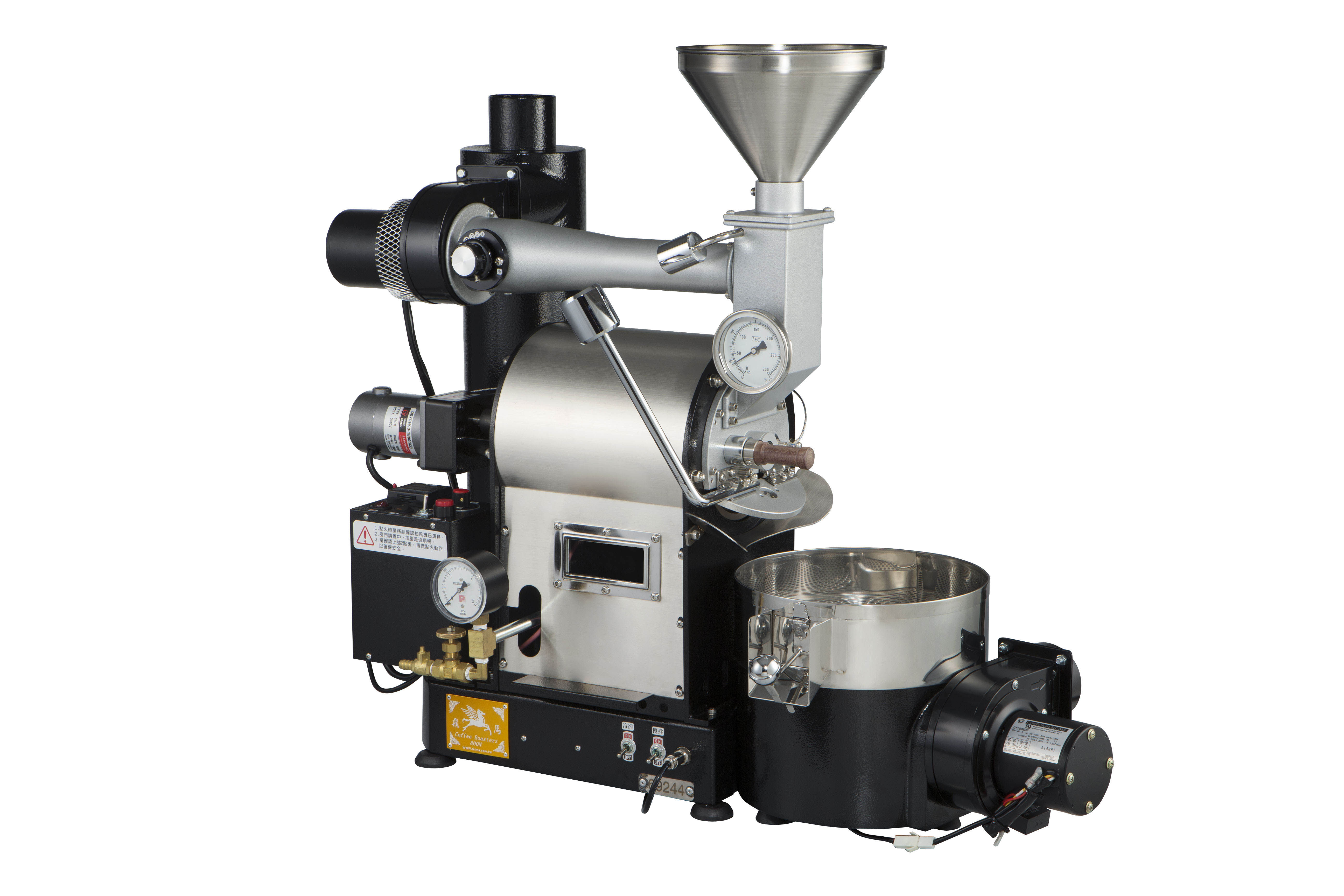 台湾杨家飞马 800n咖啡烘焙机500克烘生豆机商用半热风式整机进口