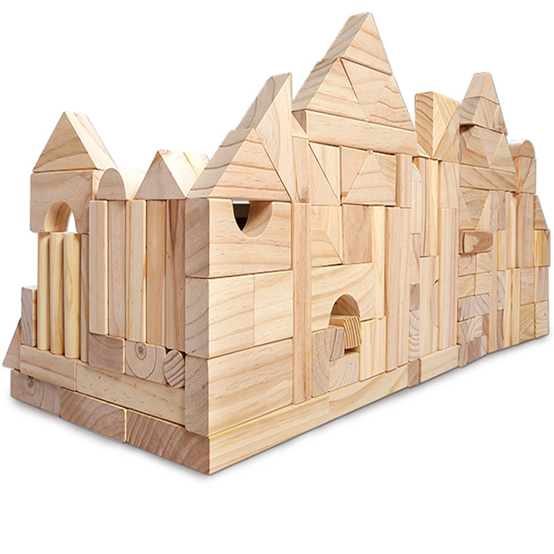 儿童大型木质实木建构积木幼儿园建构区角超大号益智玩具36周岁