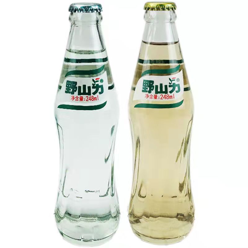 野山力汽水老柠檬汽水包饮料整箱网红怀旧儿时玻璃瓶带盖碳酸果味