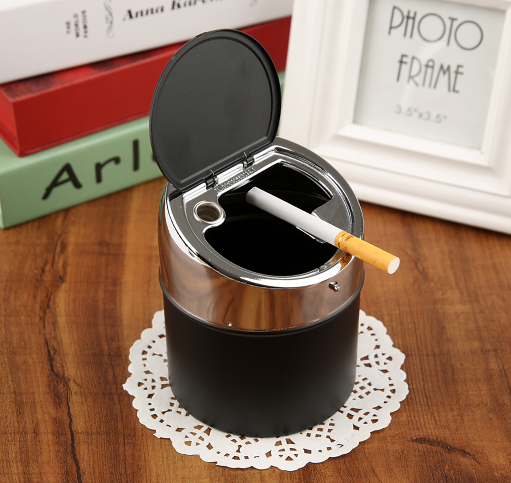 车载烟灰缸创意个性有盖潮流多功能不锈钢家用客厅茶几男女士烟缸