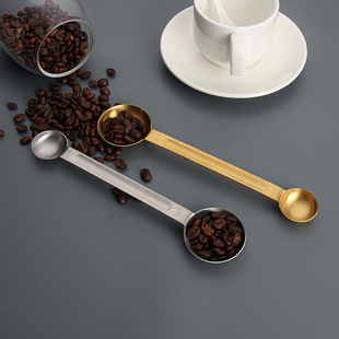 不锈钢双头量勺咖啡豆咖啡粉奶粉勺调味调料勺刻度勺计量勺定量