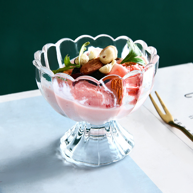 冰淇淋杯创意玻璃杯子冰激凌杯冷饮雪糕杯奶昔甜品杯家用水果汁杯