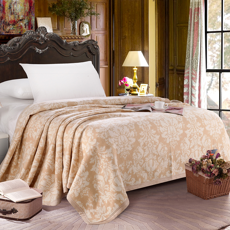 帕缇欧羊绒毛毯薄毯羊毛毯午睡毯空调被毯子法兰绒结婚被子盖毯