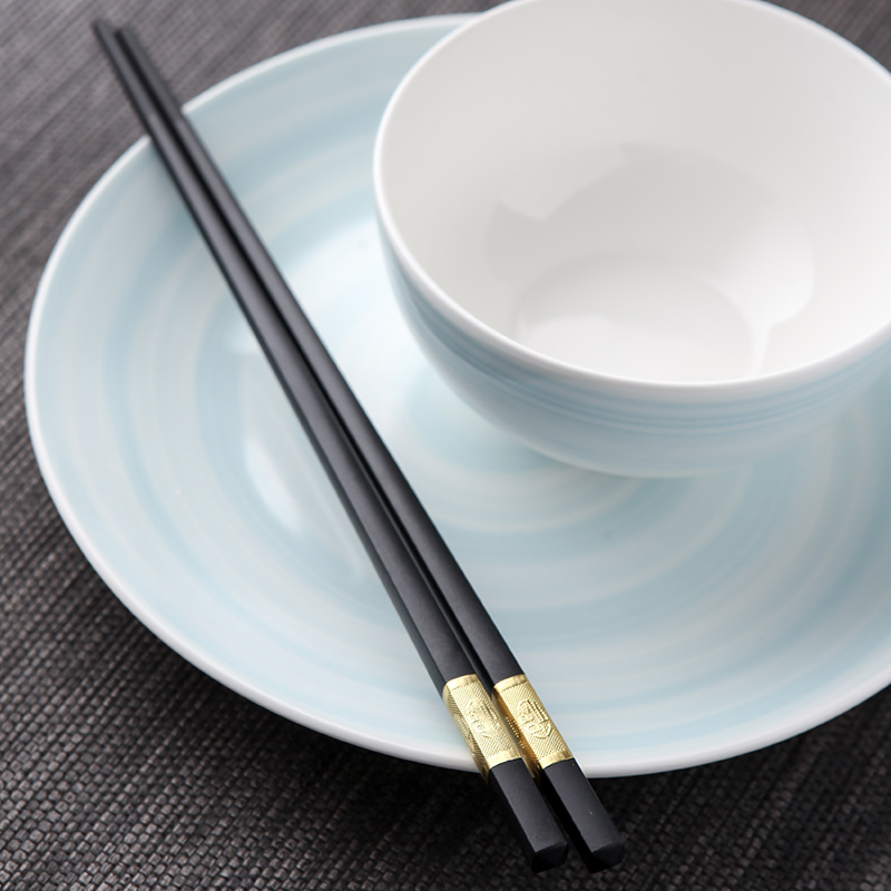 初印10双装合金筷子家用家庭装高档日式筷子筷子套装防滑日用筷子