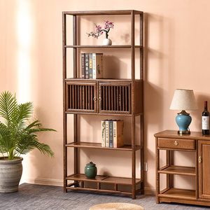 中式书架简约图片