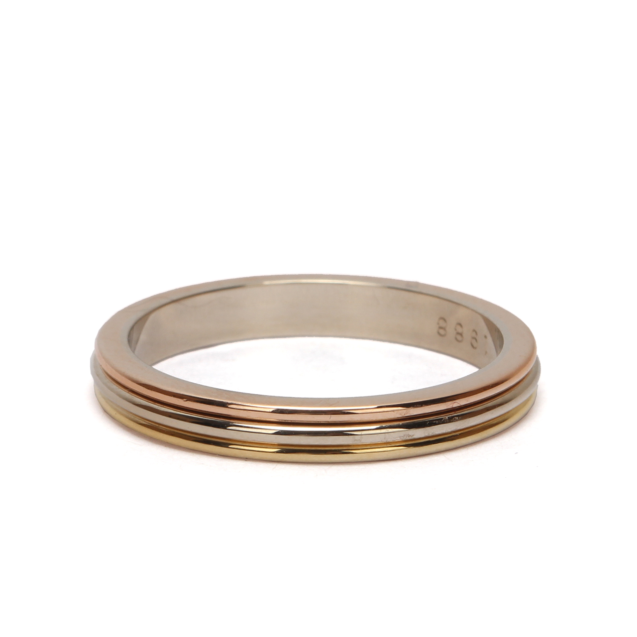 【9.5新】卡地亚750三色金戒指56#ja2801802