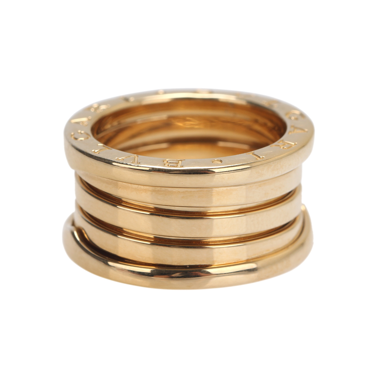 [9.5新]宝格丽bvlgari中性750黄金四圈弹簧戒指国内13号a70424017